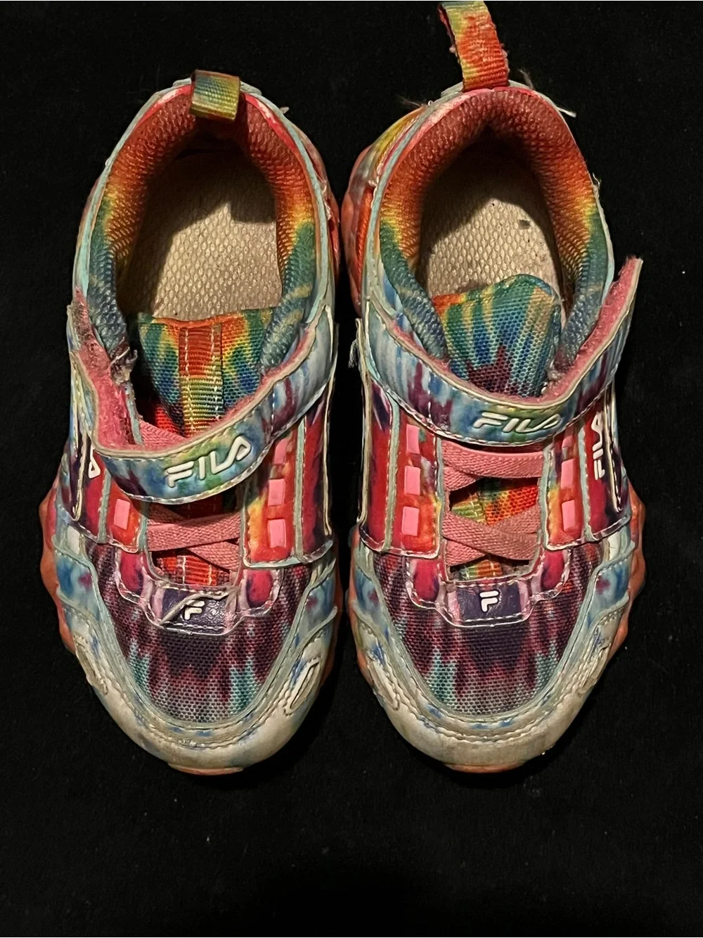 FILA Kids Tie Dye Hook & Loop Athletic Sneakers Size 7C Toddler Multicolor